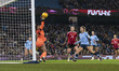 Khiara Keating #35 (GK) of Manchester City W.F.C. makes a save during the Barclays FA Wome...