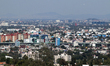 A panoramic view of Mexico City is visible from a viewing point south of the city, on Nove...