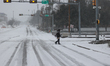 Montrose Blvd. is covered in snow during a snowstorm in Houston, Texas, on January 21, 202...