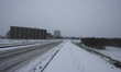 Waugh Drive is covered in snow during a storm in Houston, Texas, on January 21, 2025. 