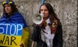 A demonstration takes place in Salzburg, Austria, on March 5, 2022, to protest against the...