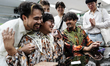 A couple registers their marriage during an event to mark the country's same-sex marriage...