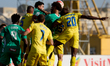 An agitated action view occurs in the NK Domzale goalmouth during the club friendly soccer...