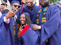 Washington, D.C. — On Saturday, May 7 at Howard University Upper Quandrangle University Campus, graduates pose for a selfie, at the 148th Co...
