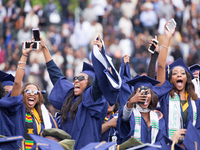 Washington, D.C. — On Saturday, May 7 at Howard University Upper Quandrangle University Campus, graduates celebrate, at the 148th Commenceme...