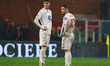 Gianluca Caprari and Daniel Maldini participate in the match between Genoa CFC and AC Monz...