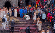 Nepali Hindu devotees undergoing Swosthani Brata Katha perform rituals on the embankments...
