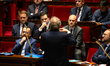 French Ministers listen to the speech of Francois Bayrou, French Prime Minister, during th...