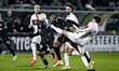 ADO Den Haag defender Matteo Waem and FC Eindhoven forward Rangelo Jange play during the m...