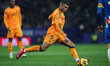 Kylian Mbappe of Real Madrid controls the ball during the La Liga EA Sports 2024/25 match...