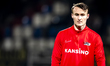 AZ Alkmaar midfielder Peer Koopmeiners plays during the match between Willem II and AZ at...