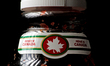 A Prepared In Canada label is shown in Brampton, Canada, on February 3, 2025. Sweeping tar...