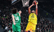 Bonzie Colson of Fenerbahce Beko competes with Cedi Osman of Panathinaikos AKTOR Athens du...