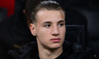 Francesco Camarda of AC Milan looks on during the Coppa Italia Frecciarossa match between...
