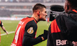 Patrik Schick of Bayer 04 Leverkusen celebrates his goal during the DFB Cup quarterfinal m...