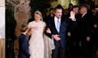 Prince Nikolaos of Greece and Chryssi Vardinogianni greet after the wedding at the Church...