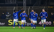 Diaoune Diao of Como 1907 celebrates after scoring his team's first goal during the Serie...