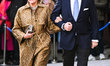 Queen Anne-Marie of Greece and her son Prince Nicholaos of Greece arrive for his wedding w...