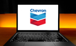 The Chevron Corporation logo, the American multinational energy corporation predominantly...