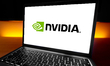 The Nvidia Corporation logo, the American multinational corporation and technology company...