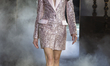 A model walks the runway at the Pamella Roland show during February 2025 New York Fashion...