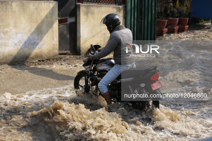 Government Offices And Courts Inundated In Kathmandu With Rupture In Water Supply Pipeline