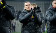 Martin Remacle and his teammates thank Korona fans for their support in the game between K...