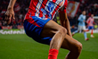 Marcos Llorente of Atletico de Madrid is in action with the ball during the La Liga EA Spo...