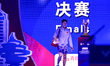 Chinese player Hu Zhe An competes against Farhan Alwi of Indonesia during the Tsingtao Bad...