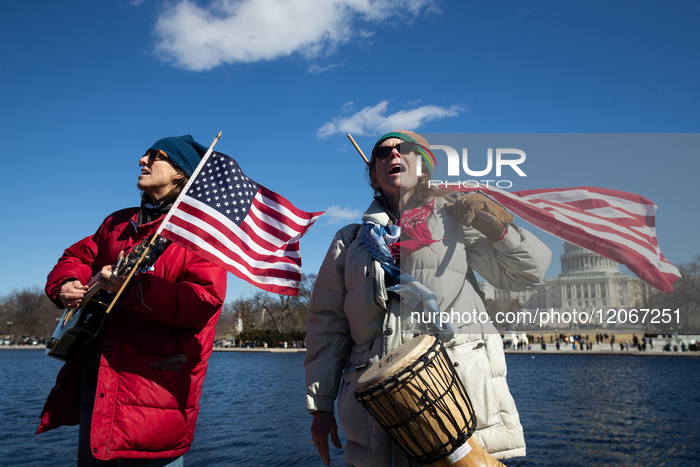 Protest against Musk, Trump, and Project 2025 at U.S. Capitol