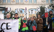 People gather in Toulouse, France, on February 18, 2025, as plaintiffs, including LVEL, At...