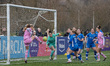Blackburn Rovers Women's Lucy Newell clears the ball off the goal line during the FA Women...