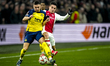 Union Saint-Gilloise forward Franjo Ivanovic and AFC Ajax Amsterdam defender Lucas Rosa pl...