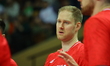 Jaroslaw Zyskowski participates in a match of the FIBA EuroBasket 2025 Qualifiers between...