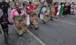 Members of social organizations in Mexico City, Mexico, on February 21, 2025, march to dem...