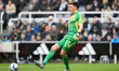 Nick Pope of Newcastle United plays during the Premier League match between Newcastle Unit...