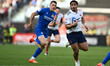 Yoram Moefana is in action during the Guinness Six Nations 2025 match between Italy and Fr...