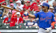 New York Mets shortstop Francisco Lindor #12 is at bat during a Grapefruit League spring t...