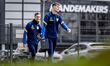 RKC midfielder Tim van der Loo and RKC forward Sylvester van der Water participate in the...