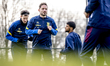 RKC forward Michiel Kramer and RKC defender Aaron Meijers participate in the training of R...