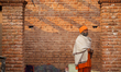A Sadhu, or Hindu holy man, is pictured on the premises of Pashupatinath Temple on the eve...