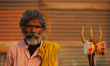 A Sadhu, or Hindu holy man, is pictured on the premises of Pashupatinath Temple on the eve...