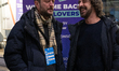 Marco Mazzoli and Paolo Noise participate in World Radio Day in Milan, Italy, on February...