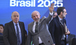 The President of Brazil, Luiz Inacio Lula da Silva, takes part in the opening ceremony of...