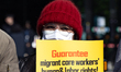 Activists from the Korean Confederation of Trade Unions (KCTU), the Democratic Citizens' M...