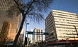 EDMONTON, CANADA - FEBRUARY 25: Modern architecture in downtown Edmonton along Jasper Ave...