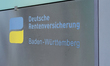 A sign of the German Pension Insurance, Deutsche Rentenversicherung, is at the Branch Bade...