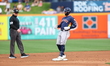 Christian Walker #8 of the Houston Astros doubles during the first inning of a baseball ga...