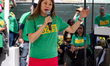 California State Treasurer, Fiona Ma, speaks with members of AFSCME 3299 in Sacramento, Ca...