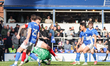 #21, goalkeeper Ryan Allsop of Birmingham City does enough to frustrate #17, Joe Low of Wy...